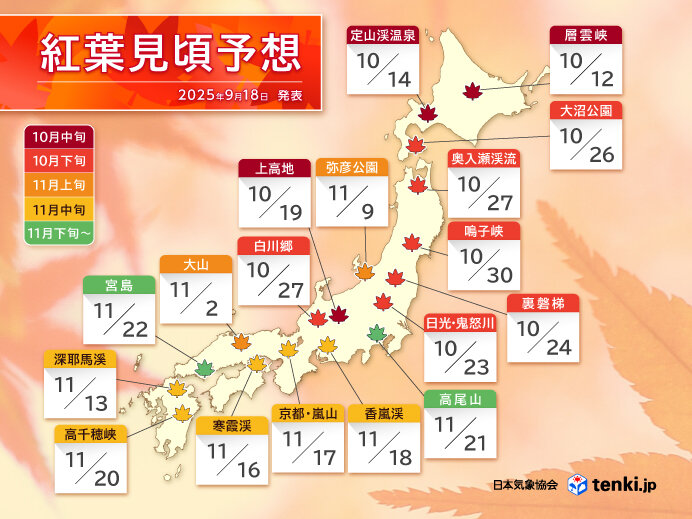 2025年の紅葉見ごろ予想＆絶景紅葉スポット